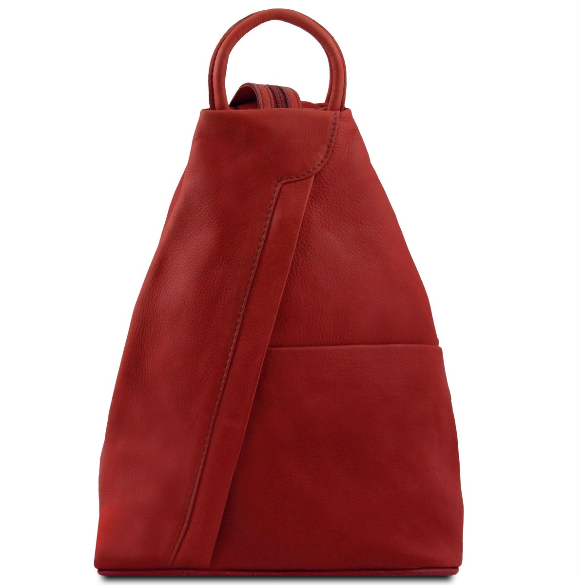 Leather Backpacks Red Shanghai - Italian leather backpack - full-grain leather | TL140963 San Rocco Italia