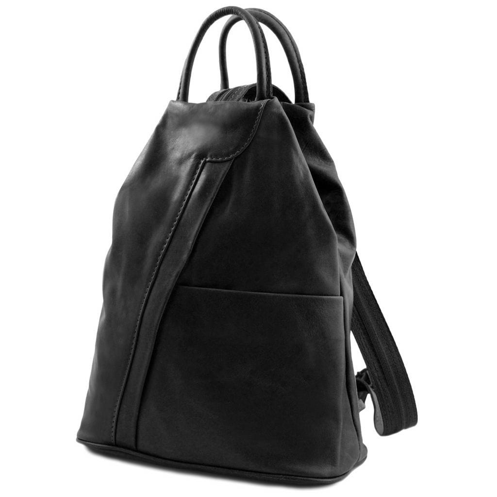 Leather Backpacks Shanghai - Italian leather backpack - pebbled leather | TL141881 San Rocco Italia