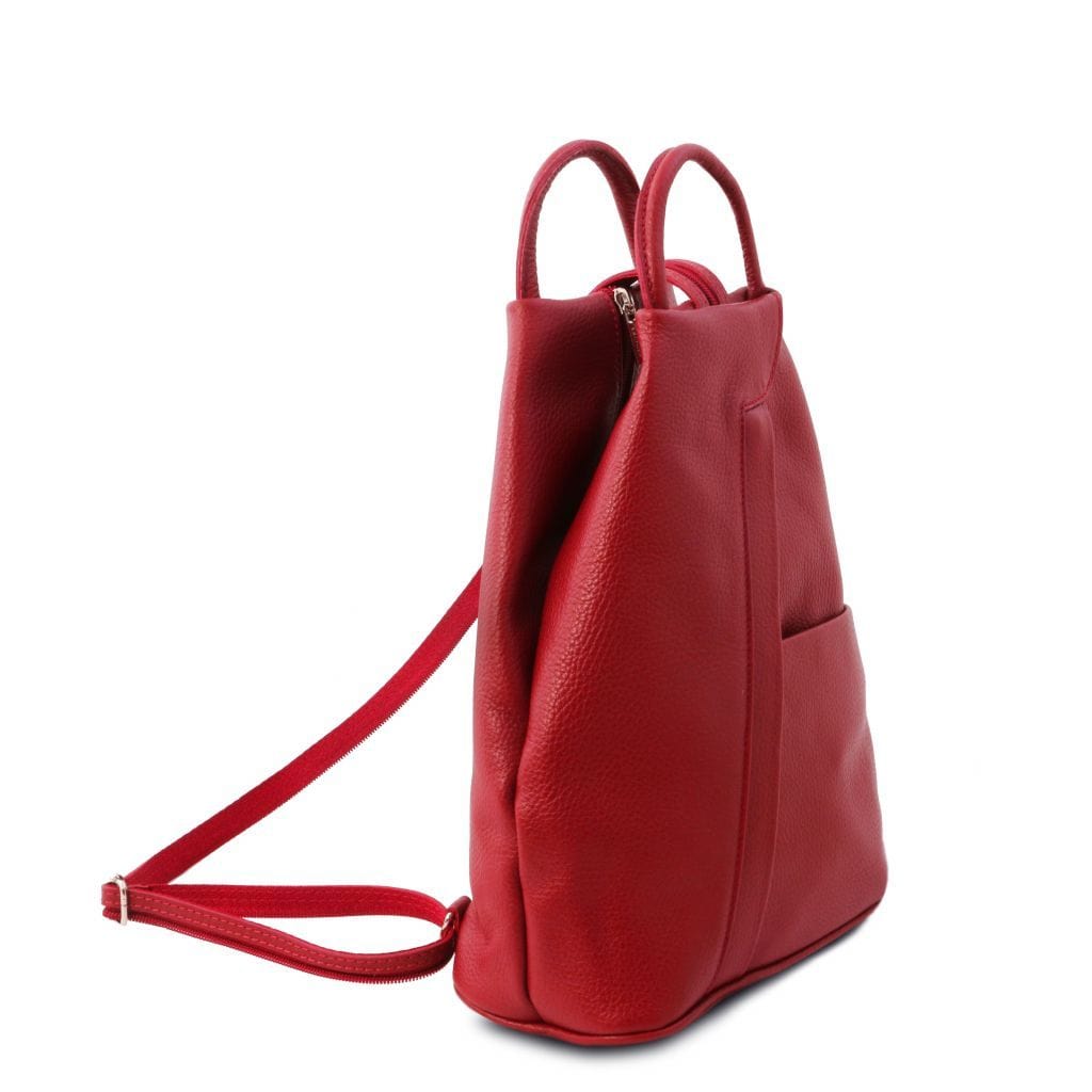 Leather Backpacks Shanghai - Italian leather backpack - pebbled leather | TL141881 San Rocco Italia