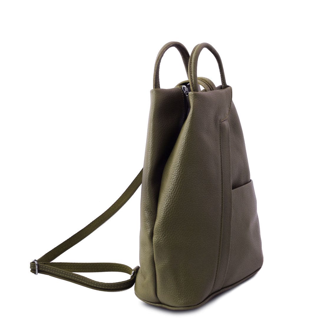 Leather Backpacks Shanghai - Italian leather backpack - pebbled leather | TL141881 San Rocco Italia