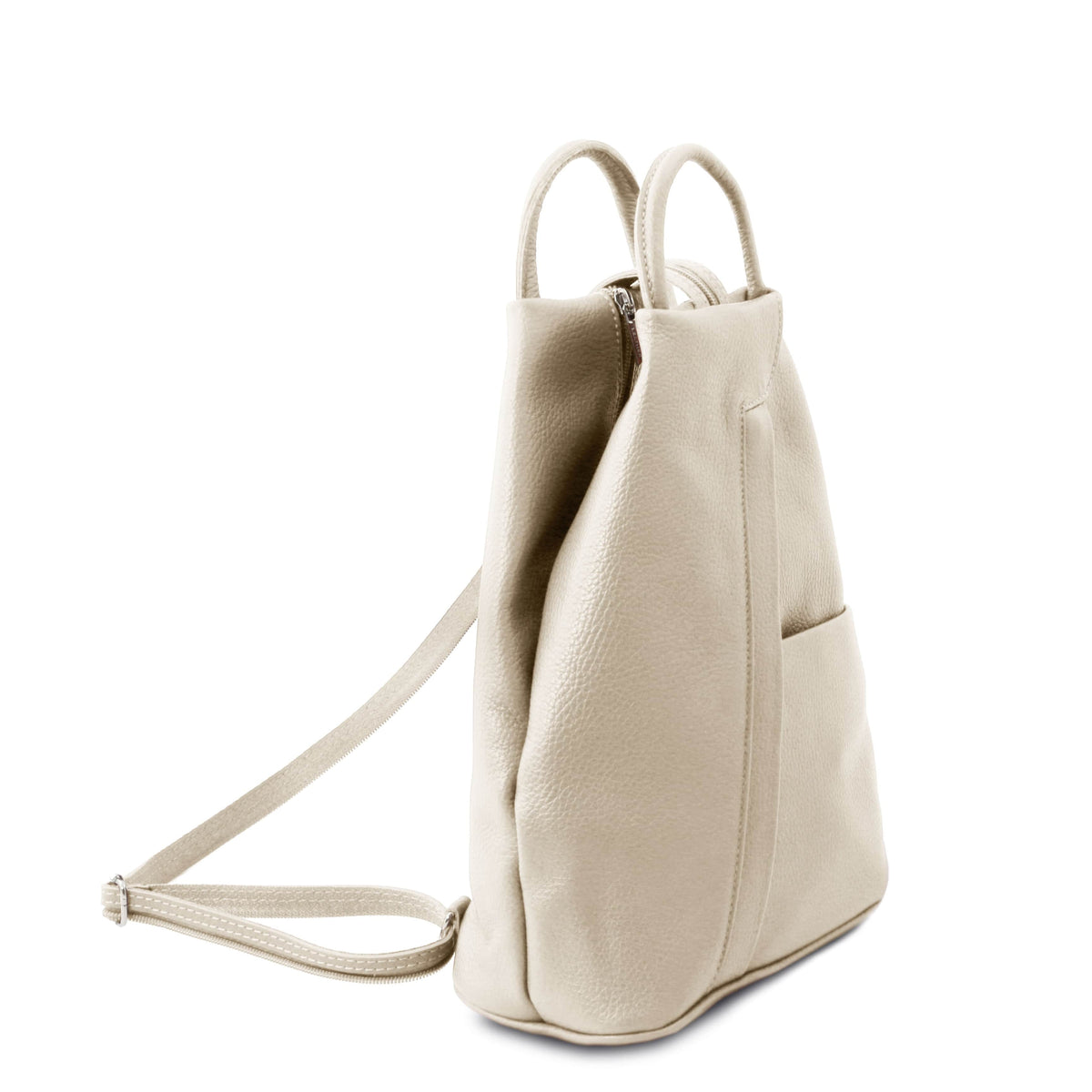 Leather Backpacks Shanghai - Italian leather backpack - pebbled leather | TL141881 San Rocco Italia