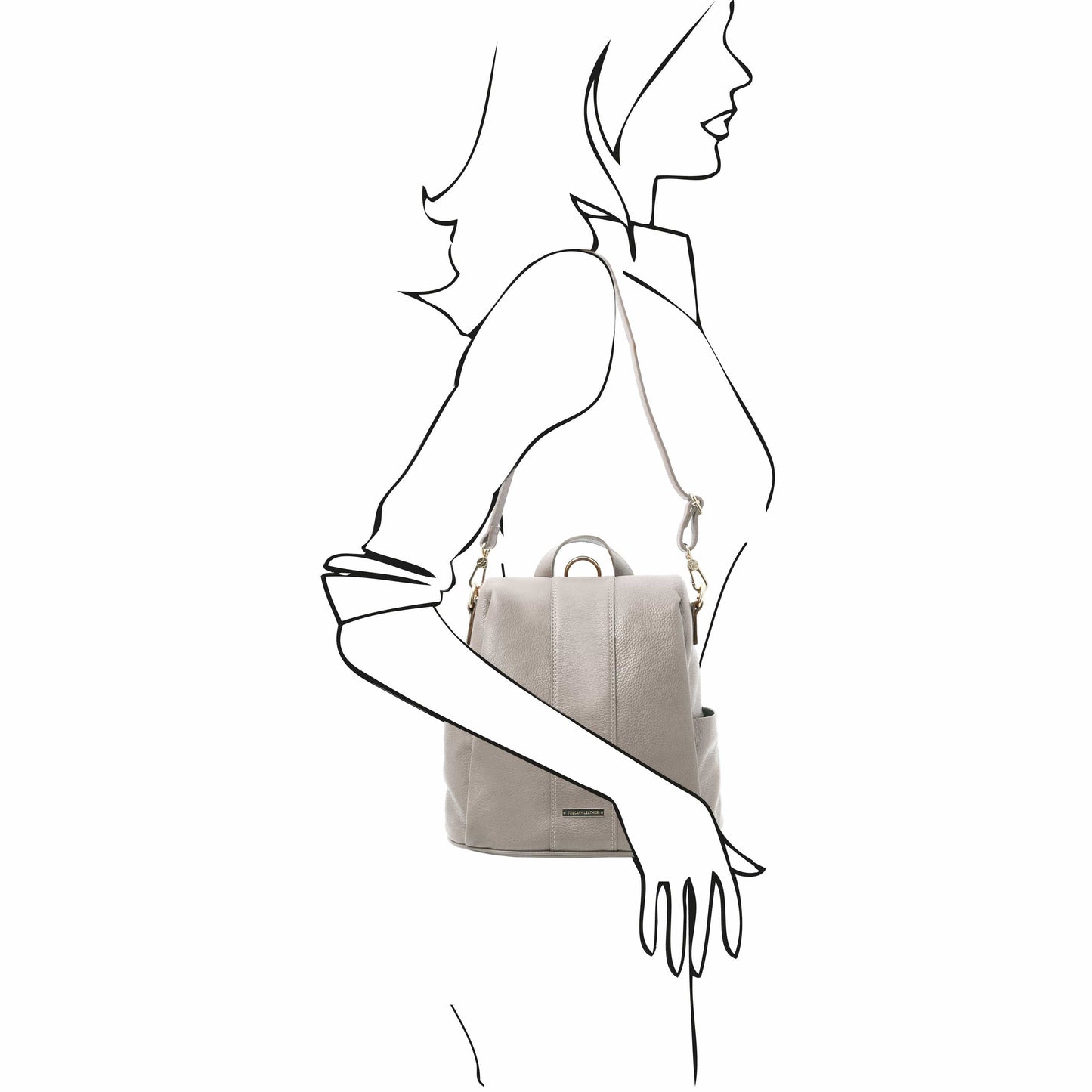 Leather Backpacks TL Bag - Soft leather backpack - convertible 2-in-1 backpack shoulder bag | TL142138 San Rocco Italia