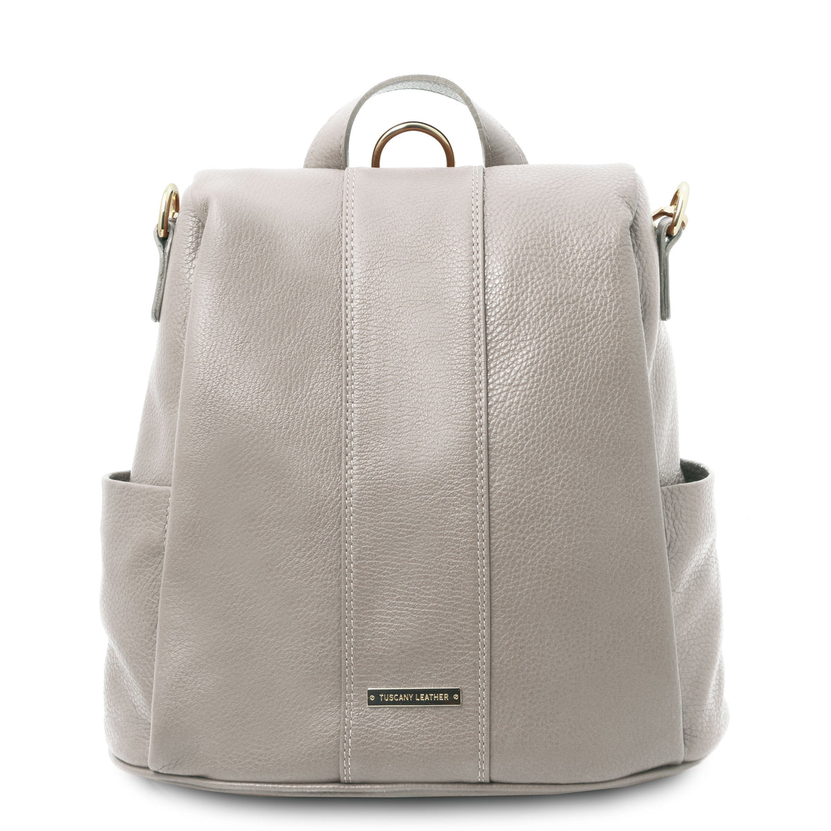 Leather Backpacks Light Grey TL Bag - Soft leather backpack - convertible 2-in-1 backpack shoulder bag | TL142138 San Rocco Italia