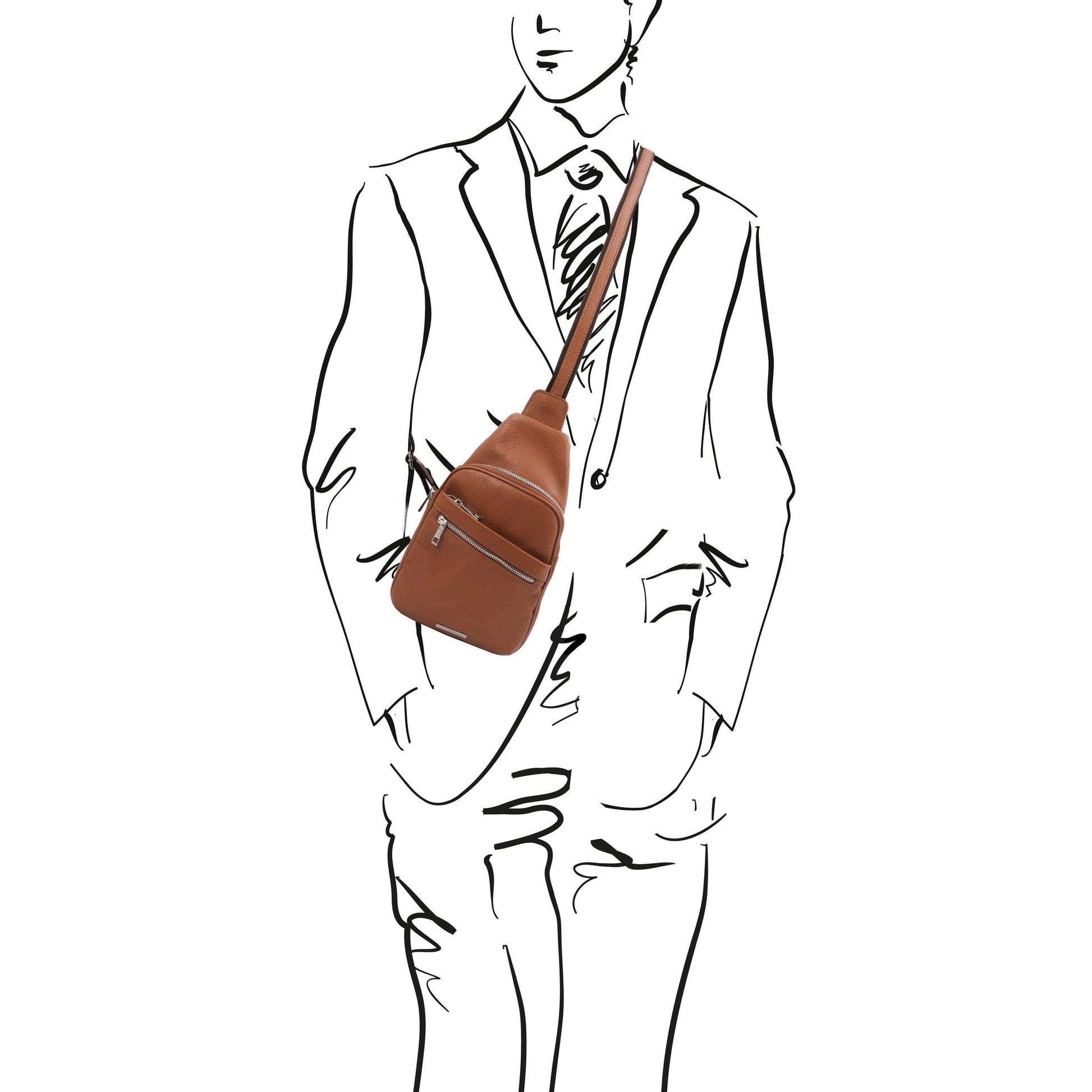 Leather bags for men Albert - Soft leather crossover bag | TL142022 sling bag San Rocco Italia