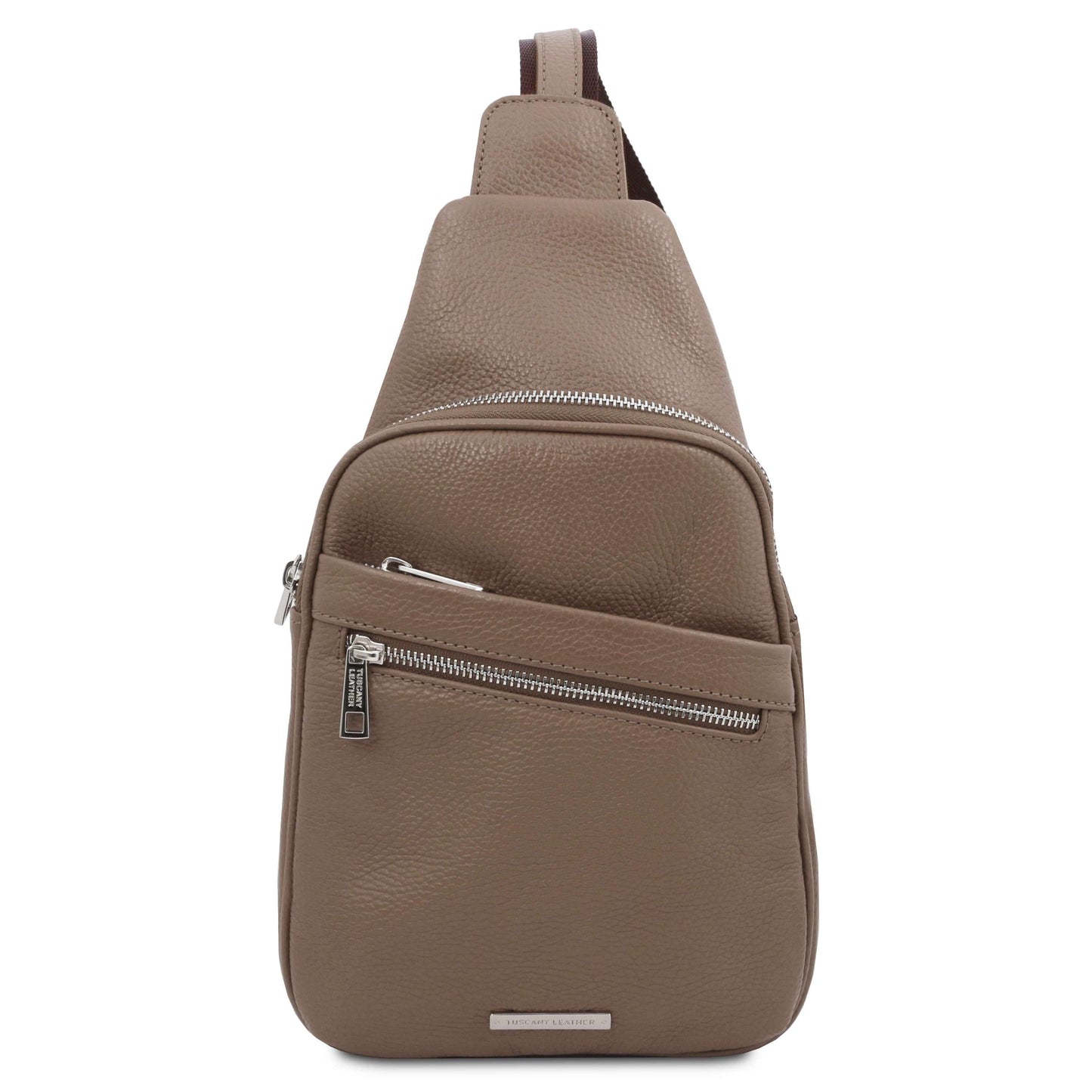 Leather bags for men Dark Taupe Albert - Soft leather crossover bag | TL142022 sling bag San Rocco Italia