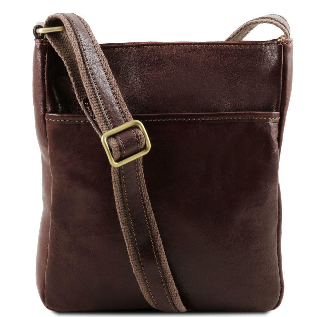 Ledertaschen für Herren Dunkelbraun Jason - Leder-Crossbody-Tasche | TL141300 San Rocco Italia
