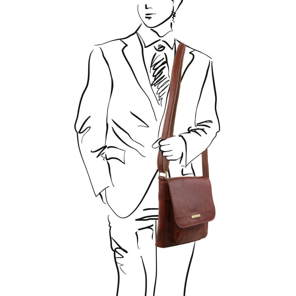 Leather bags for men Jimmy - Leather crossbody bag for men with front pocket | TL141407 San Rocco Italia