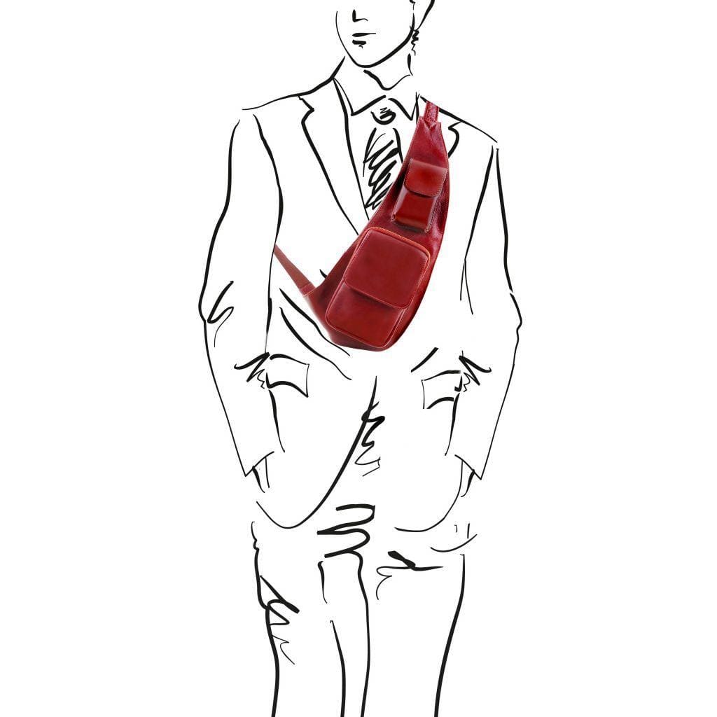 Leather bags for men Leather crossover bag | TL141352 men's sling bag San Rocco Italia