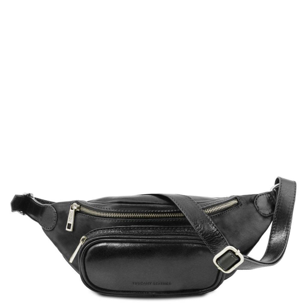 Leather bags for men Black Italian Leather Belt Bag | TL141797 San Rocco Italia