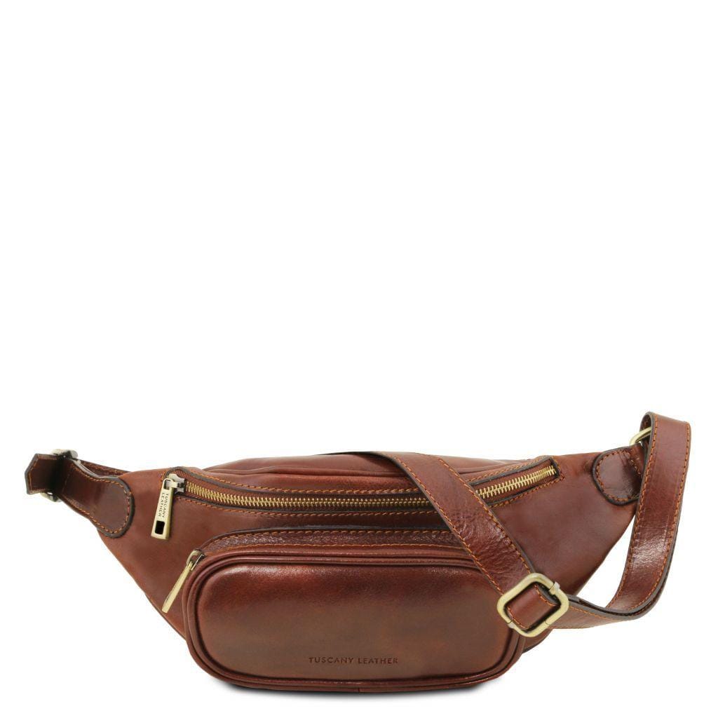 Leather bags for men Brown Italian Leather Belt Bag | TL141797 San Rocco Italia