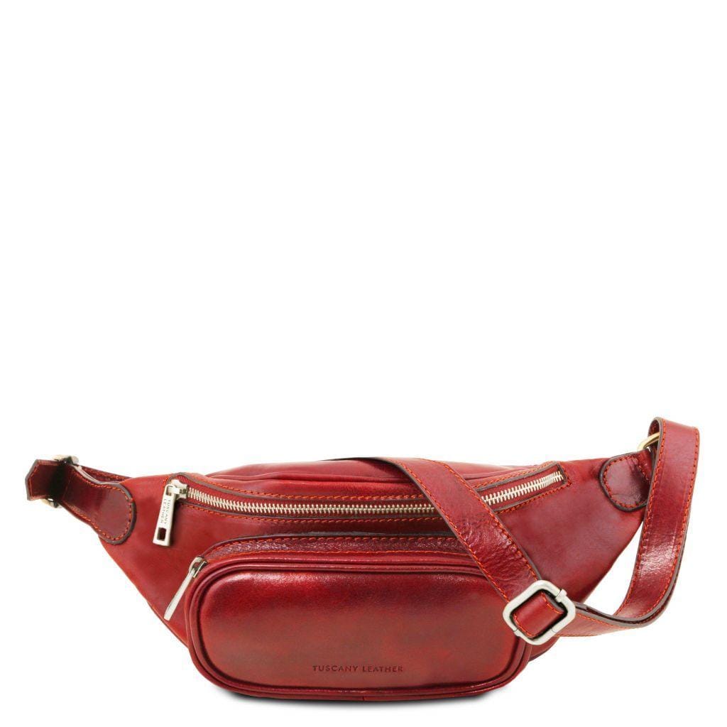 Leather bags for men Red Italian Leather Belt Bag | TL141797 San Rocco Italia