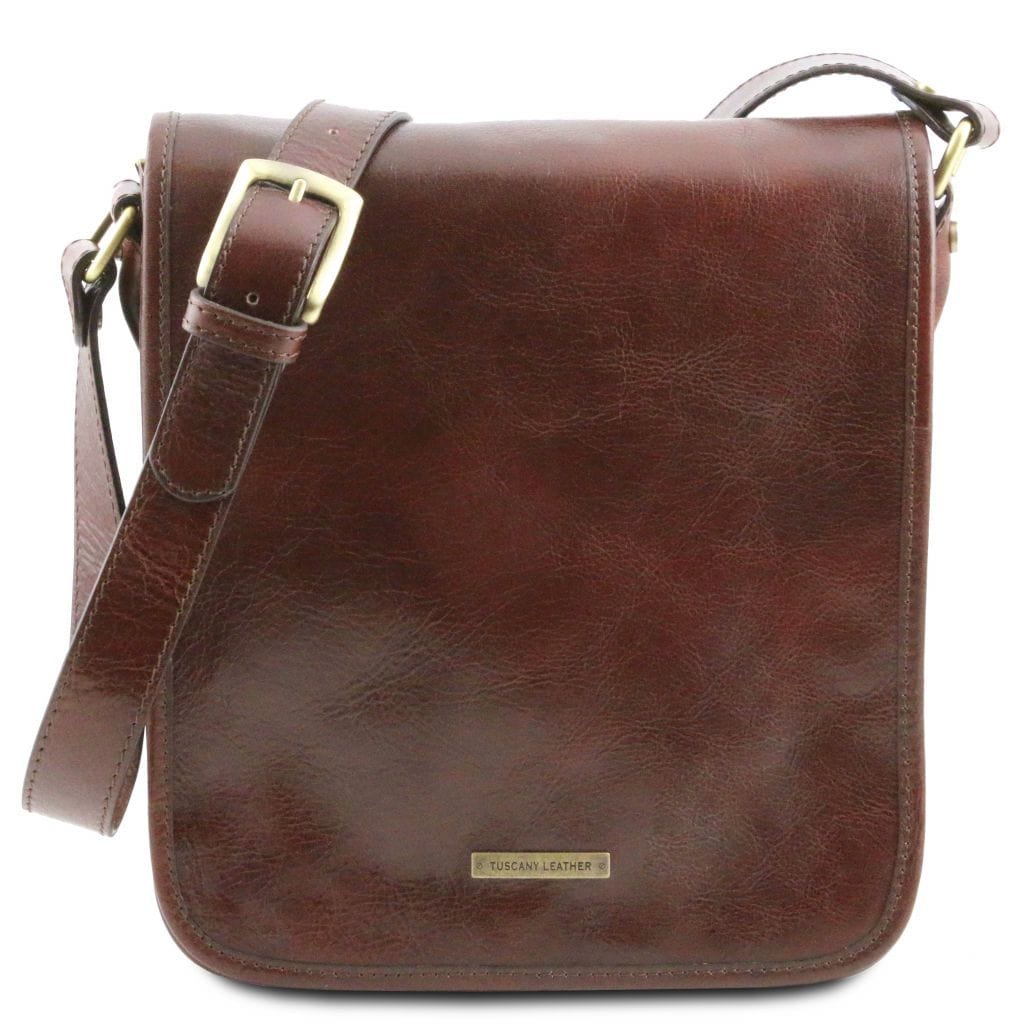 Leather bags for men Brown TL Messenger - Two compartment leather shoulder bag | TL141255 San Rocco Italia