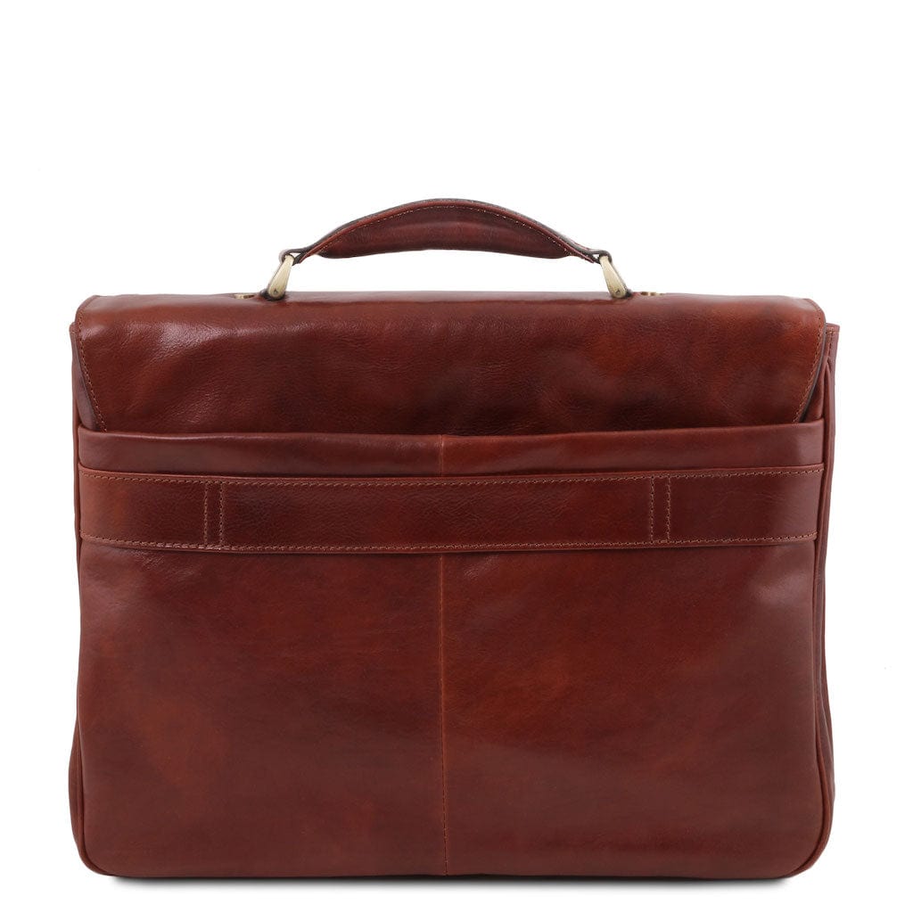 Leather briefcases Alessandria - Matte leather multi compartment TL SMART laptop briefcase | TL142067 San Rocco Italia