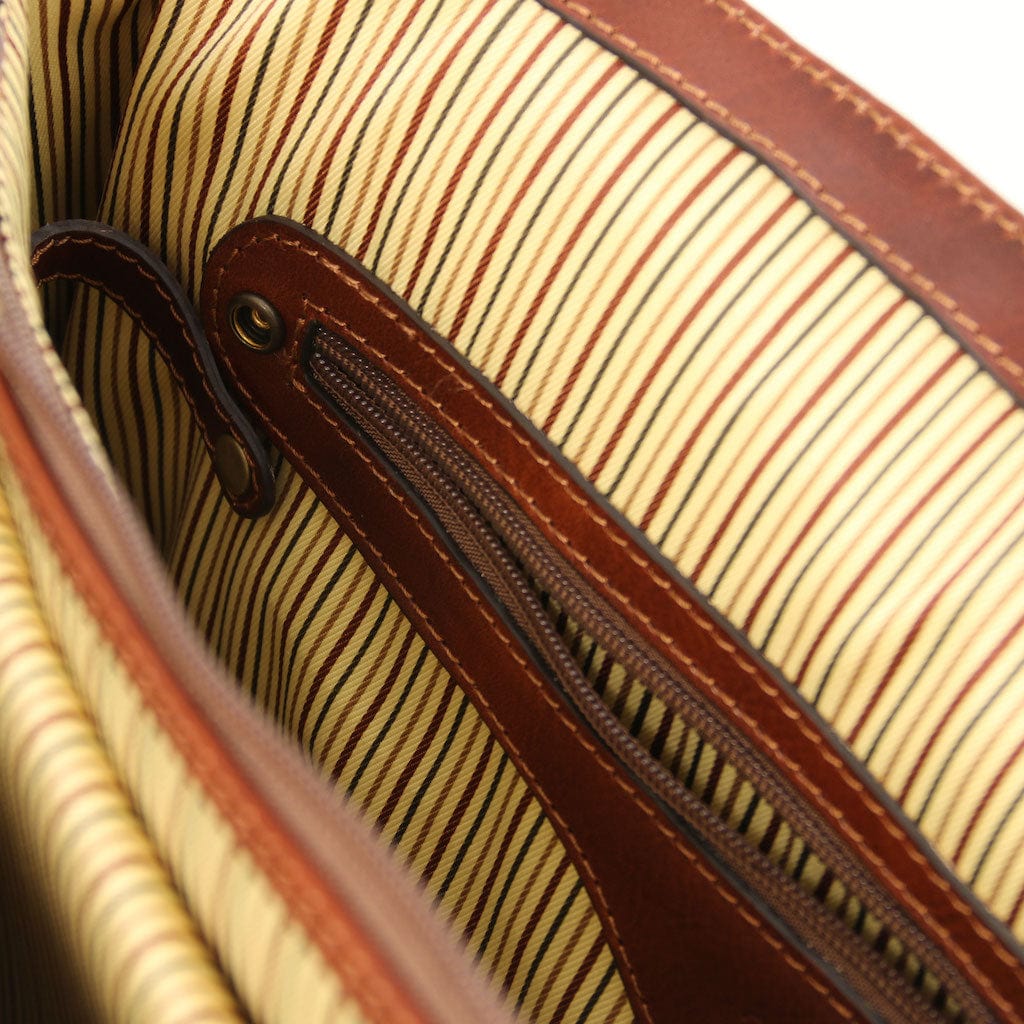 Leather briefcases Alessandria - Matte leather multi compartment TL SMART laptop briefcase | TL142067 San Rocco Italia