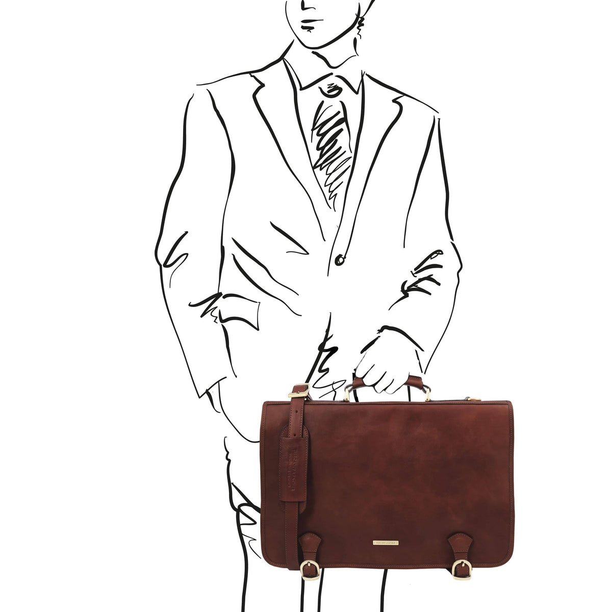 Leather briefcases Ancona - Leather messenger bag | TL142073 San Rocco Italia