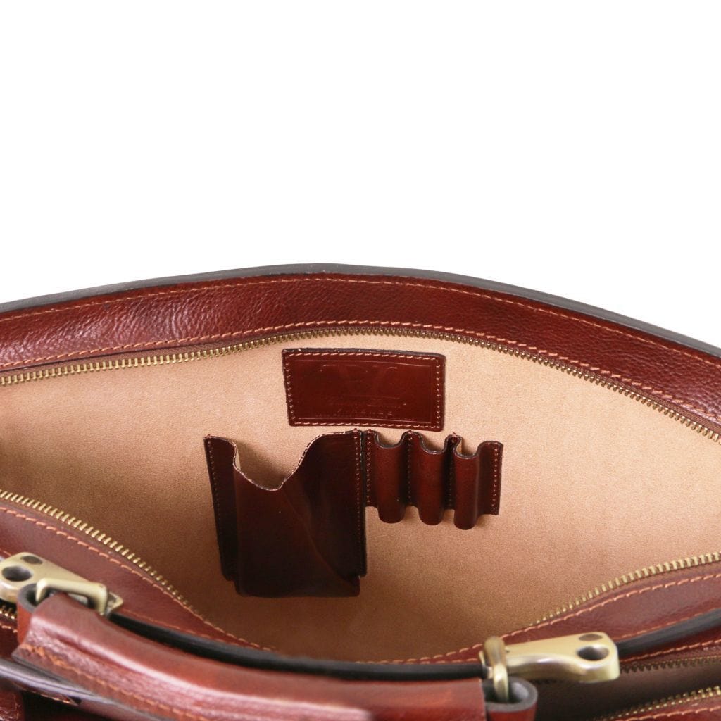 Serviettes en cuir Venezia - Serviette en cuir à 2 compartiments | TL141268 San Rocco Italia