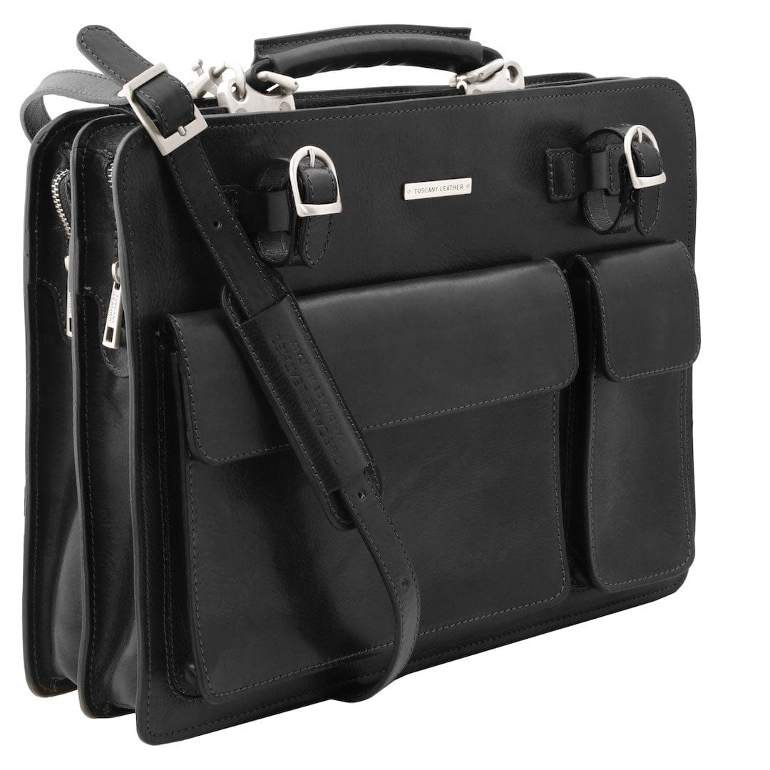 Serviettes en cuir Venezia - Serviette en cuir à 2 compartiments | TL141268 San Rocco Italia