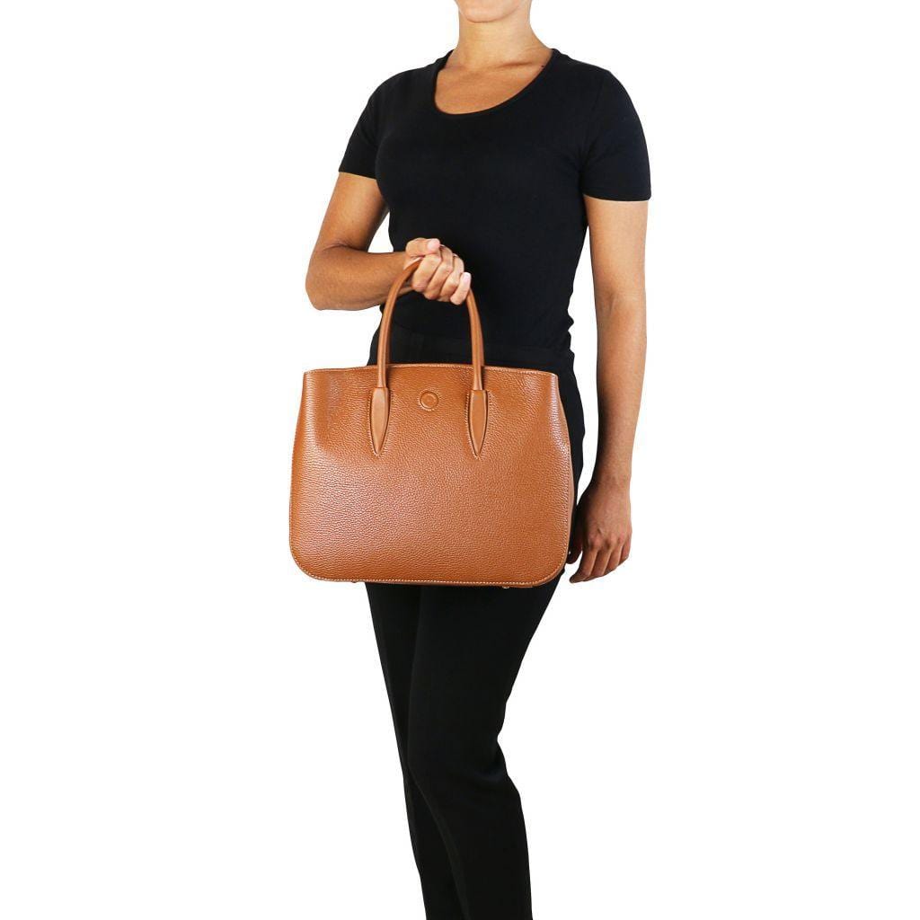 Leather handbags Camelia - Italian leather tote bag | TL141728 San Rocco Italia