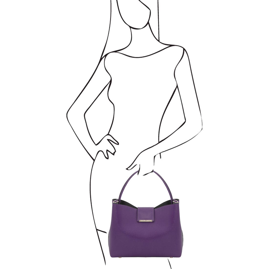 Leather handbags Clio - Palmellato leather bucket bag | TL141690 San Rocco Italia