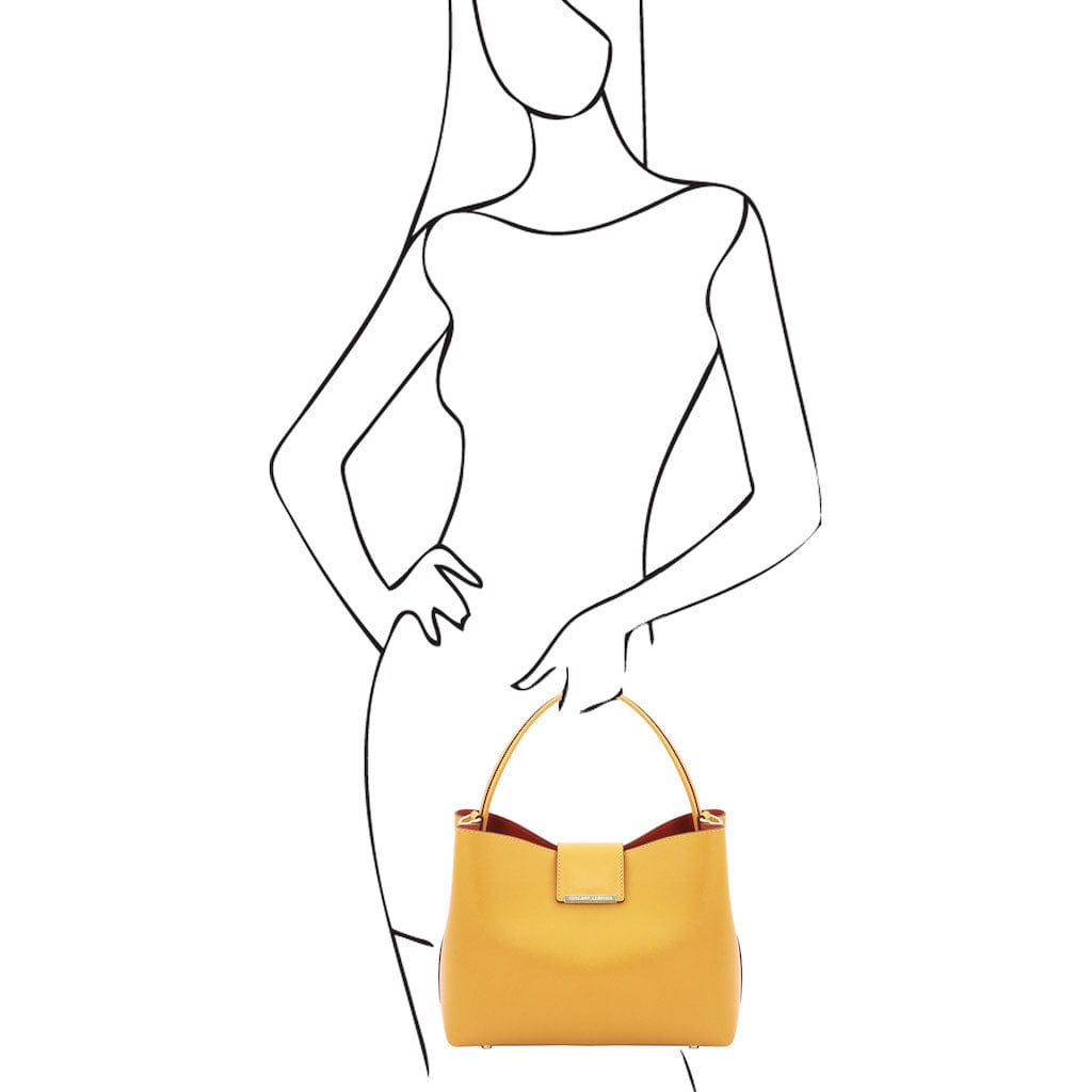 Leather handbags Clio - Palmellato leather bucket bag | TL141690 San Rocco Italia