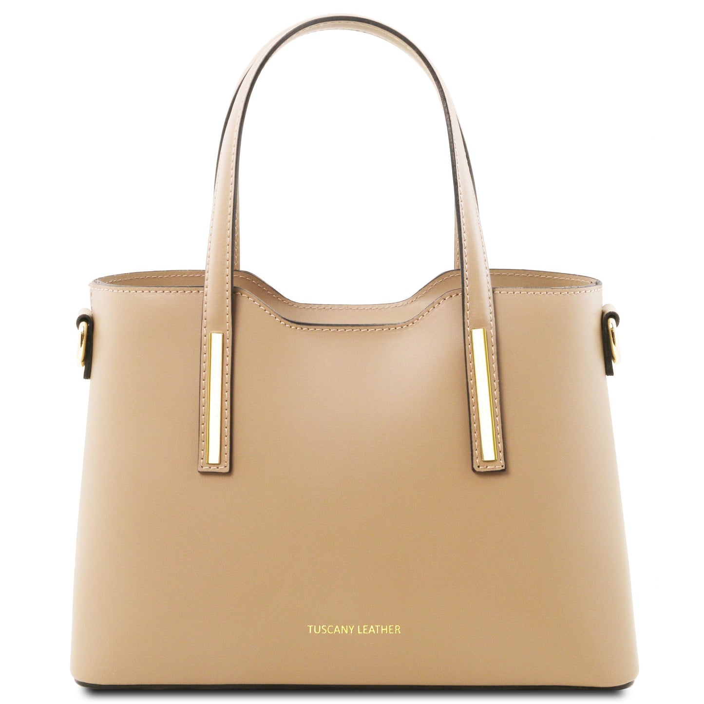 Leather handbags Champagne Olimpia - Italian leather tote - Small size | TL141521 San Rocco Italia