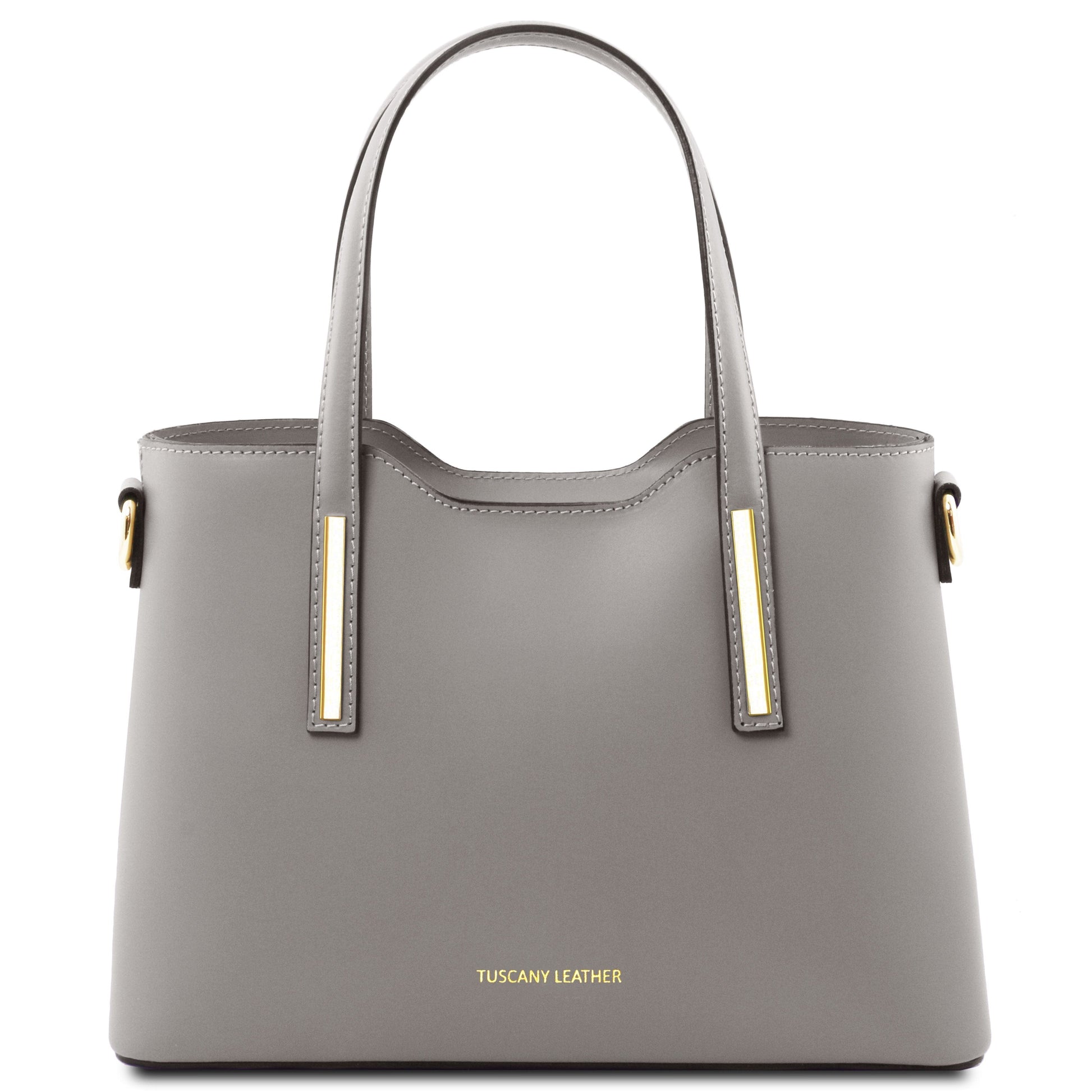 Leather handbags Light Grey Olimpia - Italian leather tote - Small size | TL141521 San Rocco Italia