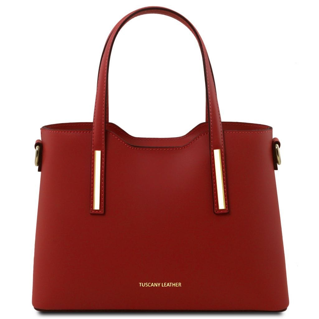 Leather handbags Red Olimpia - Italian leather tote - Small size | TL141521 San Rocco Italia