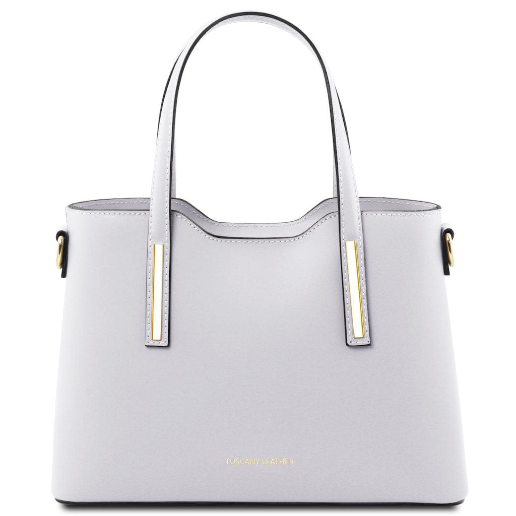 Leather handbags White Olimpia - Italian leather tote - Small size | TL141521 San Rocco Italia