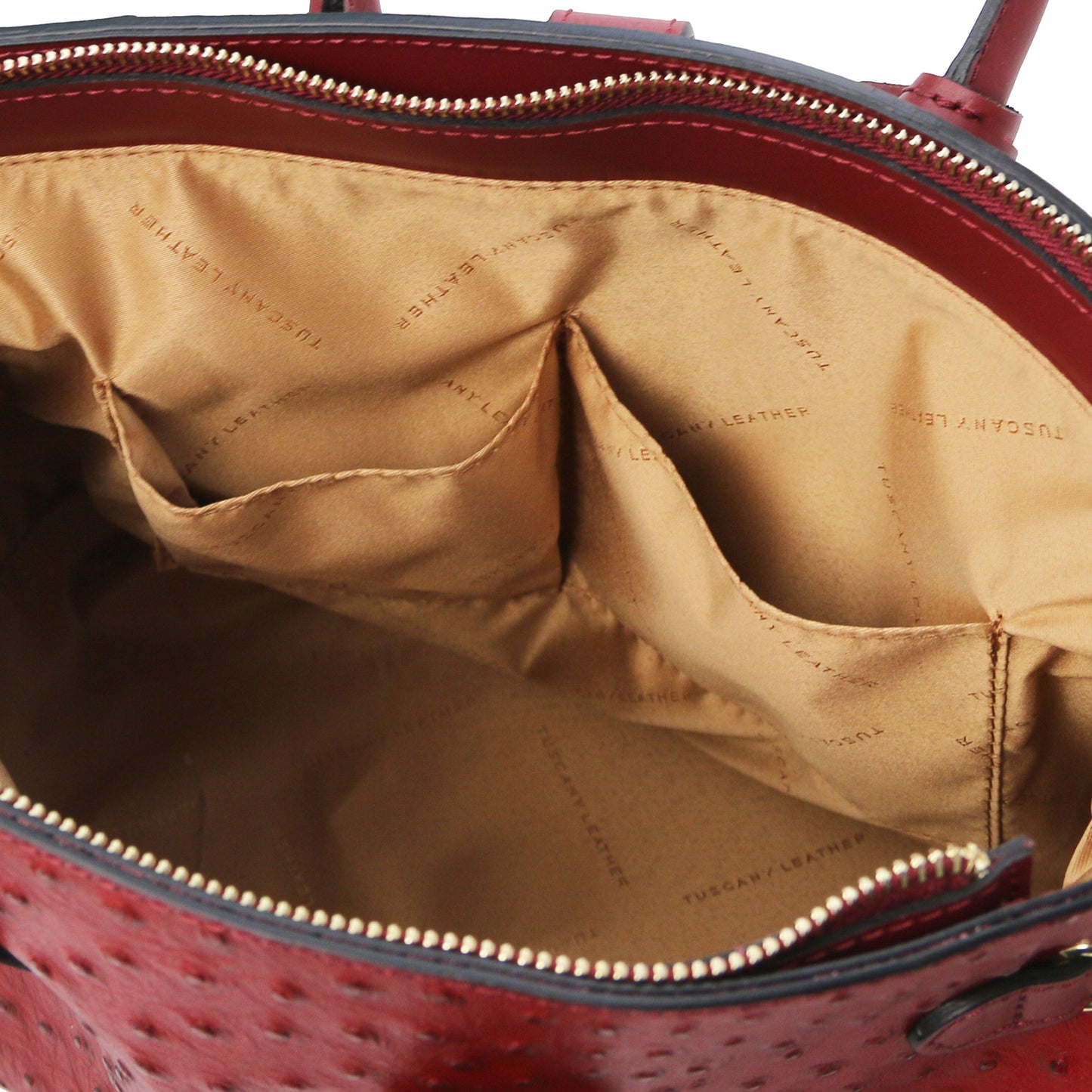 TL Bag - Handbag in ostrich-print leather | TL142120 - Premium Leather handbags - Just €152.50! Shop now at San Rocco Italia