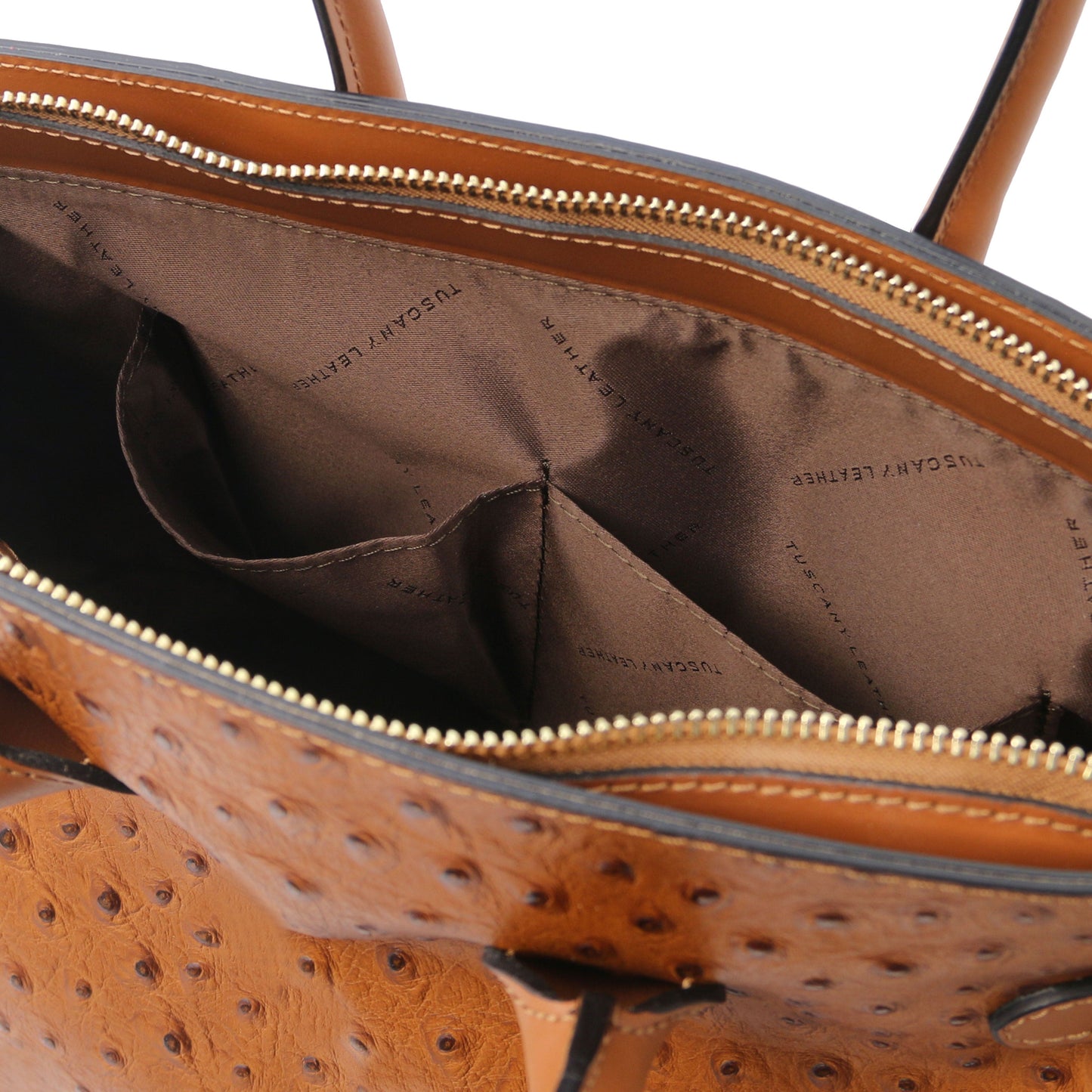 TL Bag - Handbag in ostrich-print leather | TL142120 - Premium Leather handbags - Just €152.50! Shop now at San Rocco Italia
