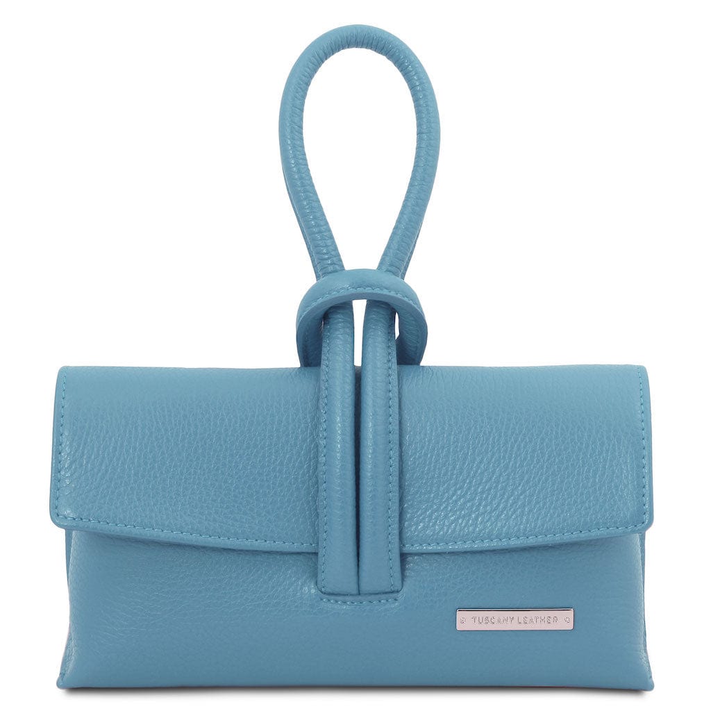 Bolsos de piel Azul celeste TL Bag - Clutch plegable de piel | TL141990 San Rocco Italia