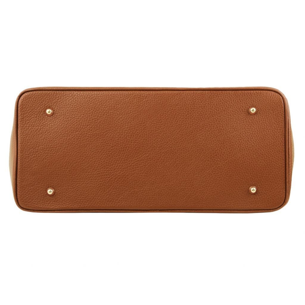 Leather handbags TL Bag - Leather handbag with golden hardware | TL141529 San Rocco Italia