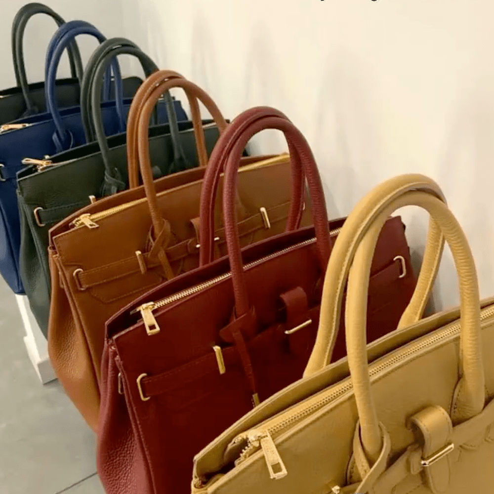 Leather handbags TL Bag - Leather handbag with golden hardware | TL141529 San Rocco Italia