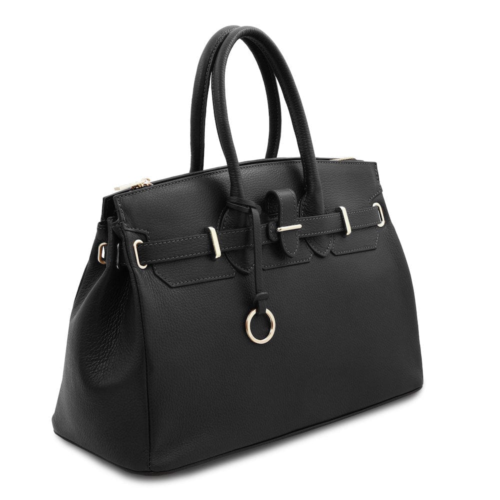 Leather handbags TL Bag - Leather handbag with golden hardware | TL141529 San Rocco Italia