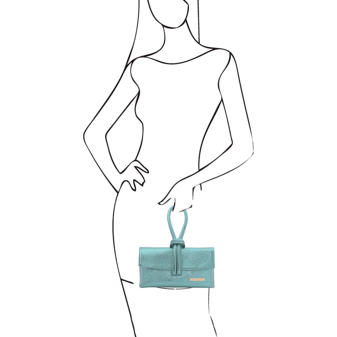 TL Bag - Metallic leather clutch | TL141993 - Premium Leather handbags - Just €73.20! Shop now at San Rocco Italia
