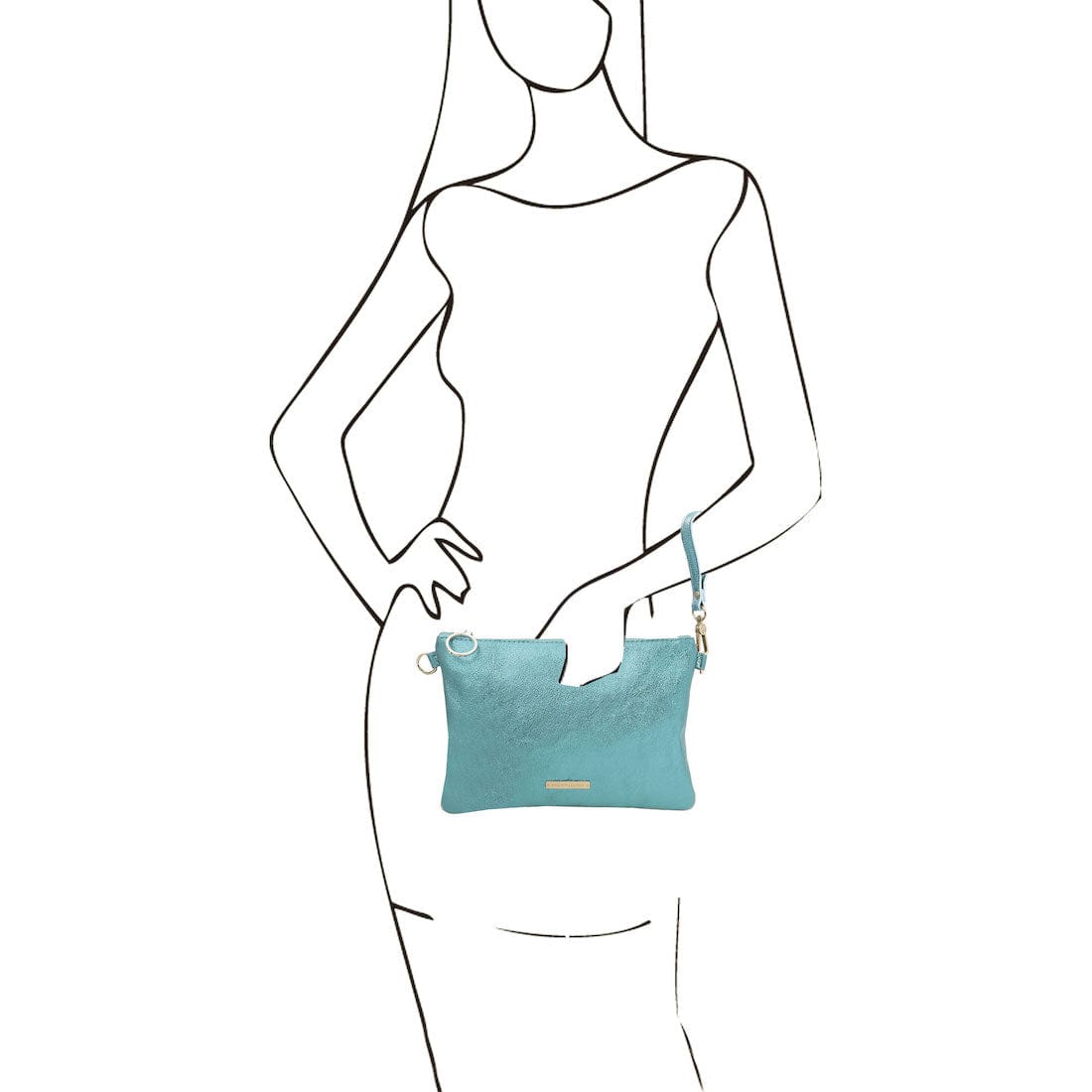 TL Bag - Metallic soft leather clutch | TL141988 - Premium Leather handbags - Just €57.34! Shop now at San Rocco Italia