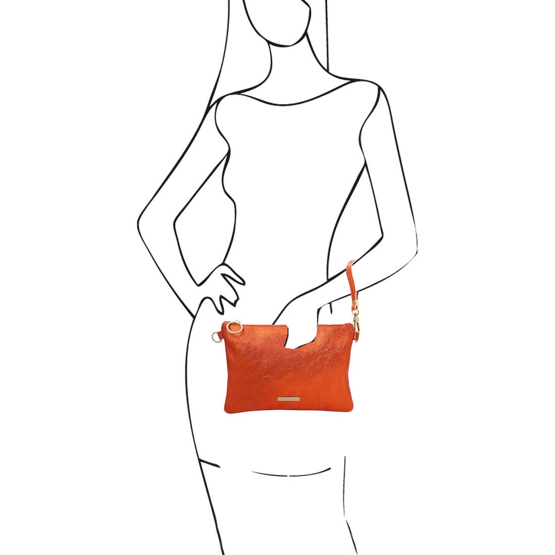 TL Bag - Metallic soft leather clutch | TL141988 - Premium Leather handbags - Just €57.34! Shop now at San Rocco Italia
