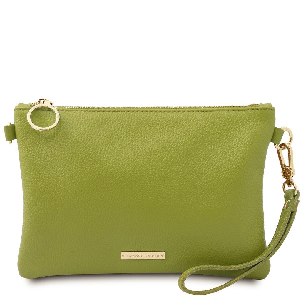 Leather handbags Green TL Bag - Soft Italian leather pouch clutch | TL142029 San Rocco Italia