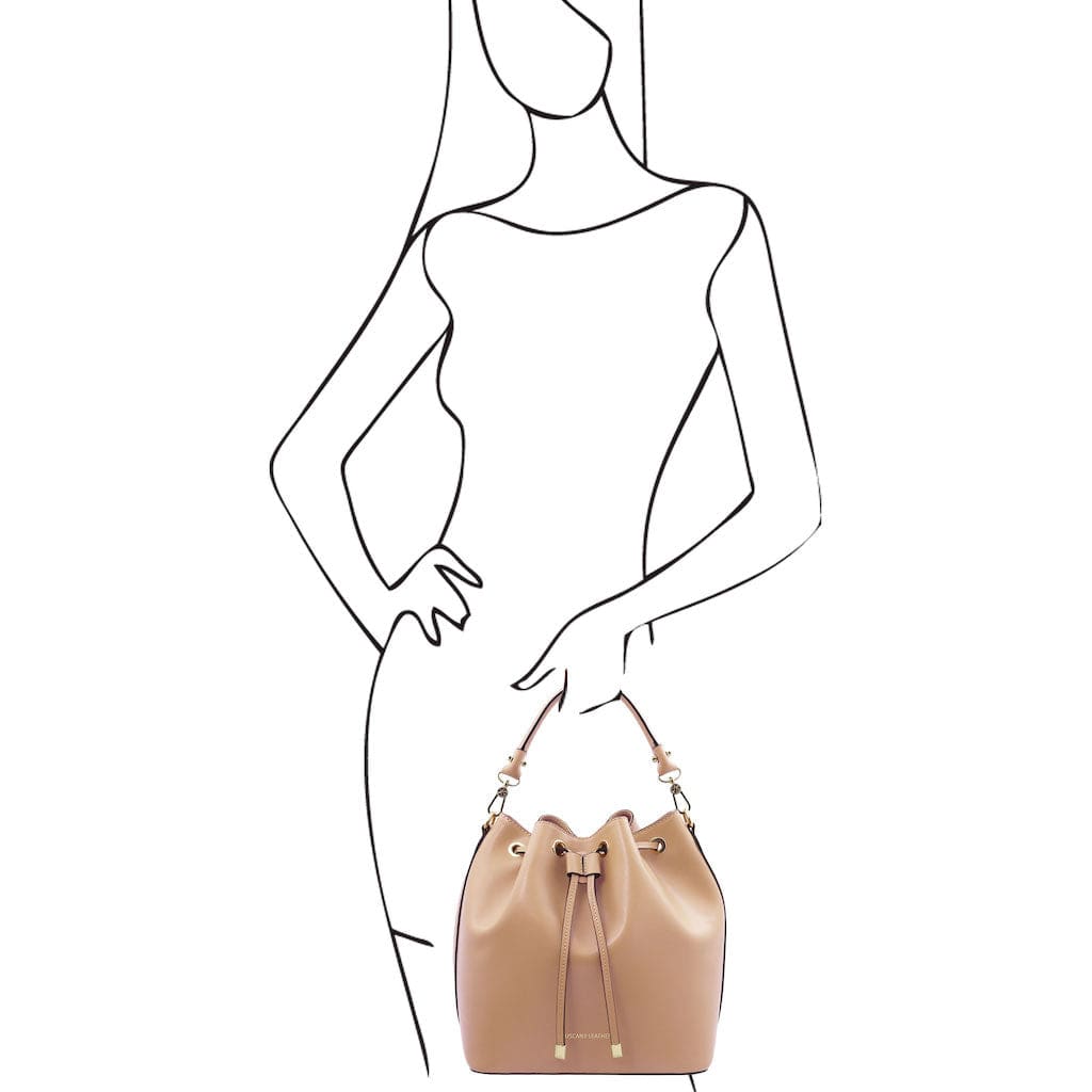 Leather handbags Vittoria - Italian leather bucket bag | TL141531 San Rocco Italia