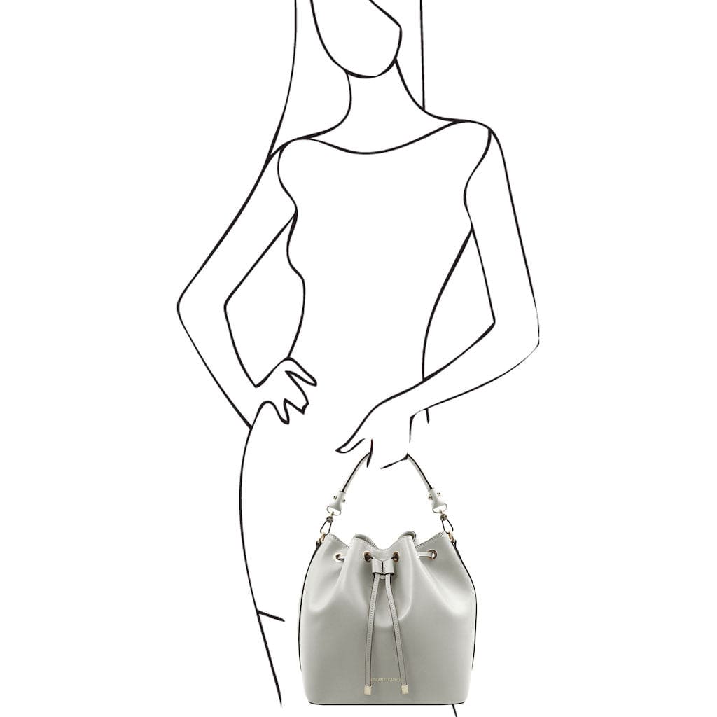 Leather handbags Vittoria - Italian leather bucket bag | TL141531 San Rocco Italia