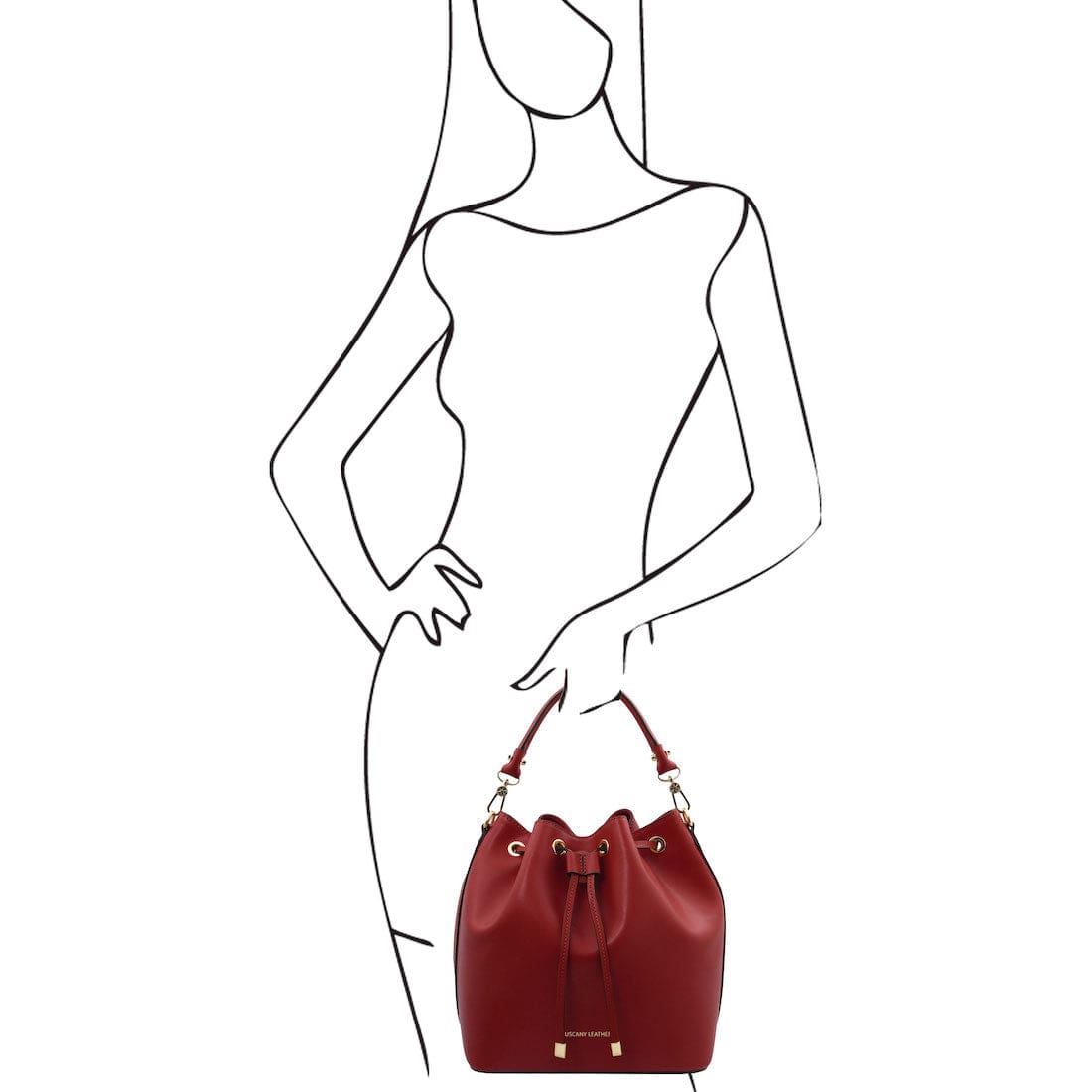 Leather handbags Vittoria - Italian leather bucket bag | TL141531 San Rocco Italia