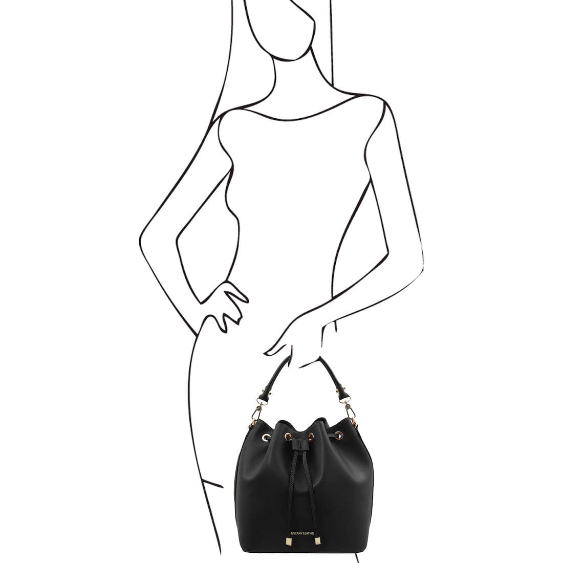 Leather handbags Vittoria - Italian leather bucket bag | TL141531 San Rocco Italia