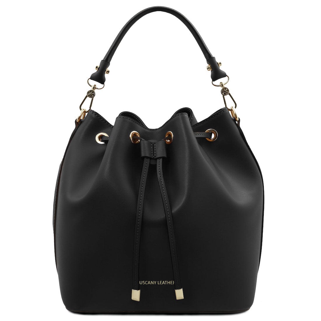 Leather handbags Black Vittoria - Italian leather bucket bag | TL141531 San Rocco Italia