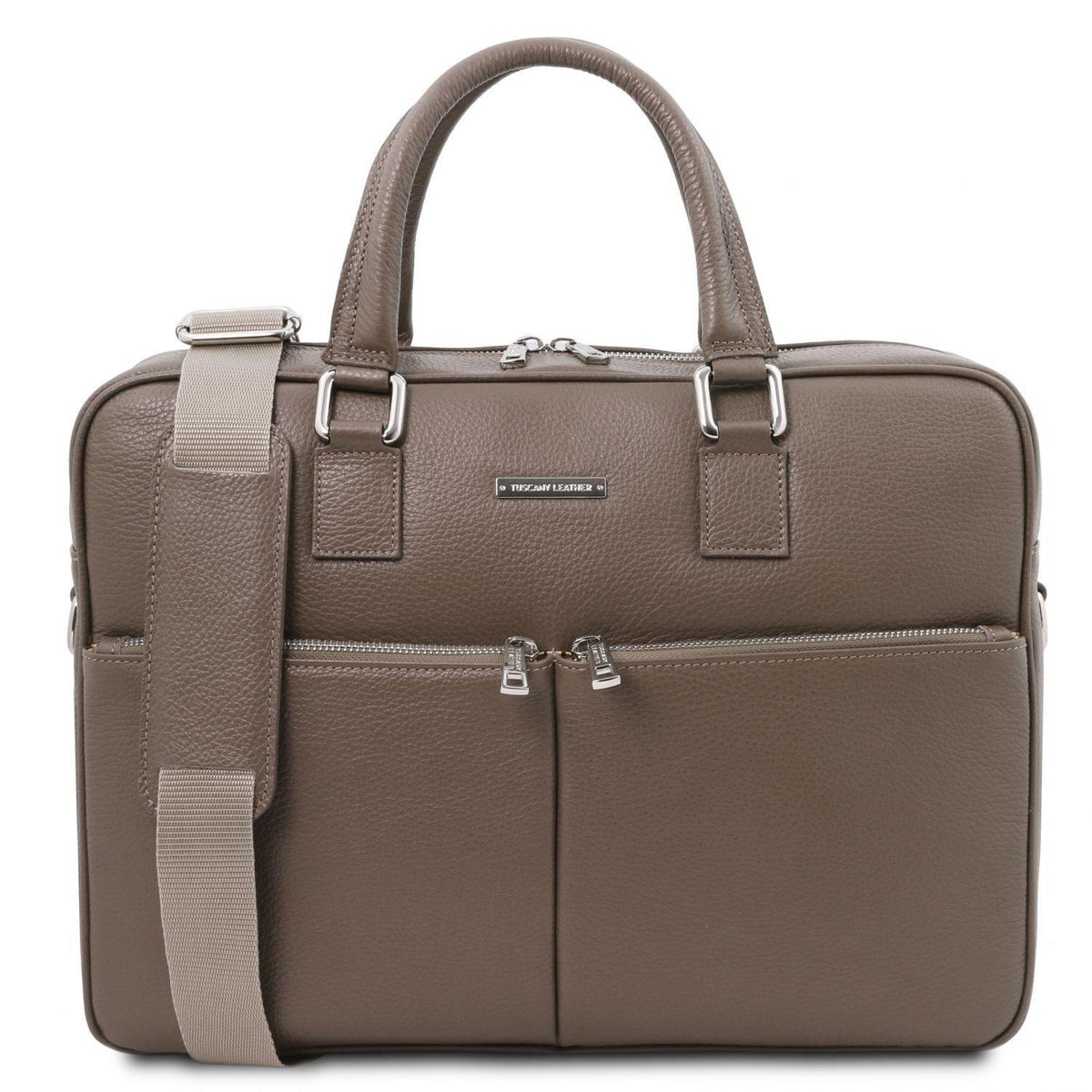 Sacs en cuir pour ordinateur Taupe foncé Treviso - Serviette en cuir pour ordinateur | TL141986 San Rocco Italia