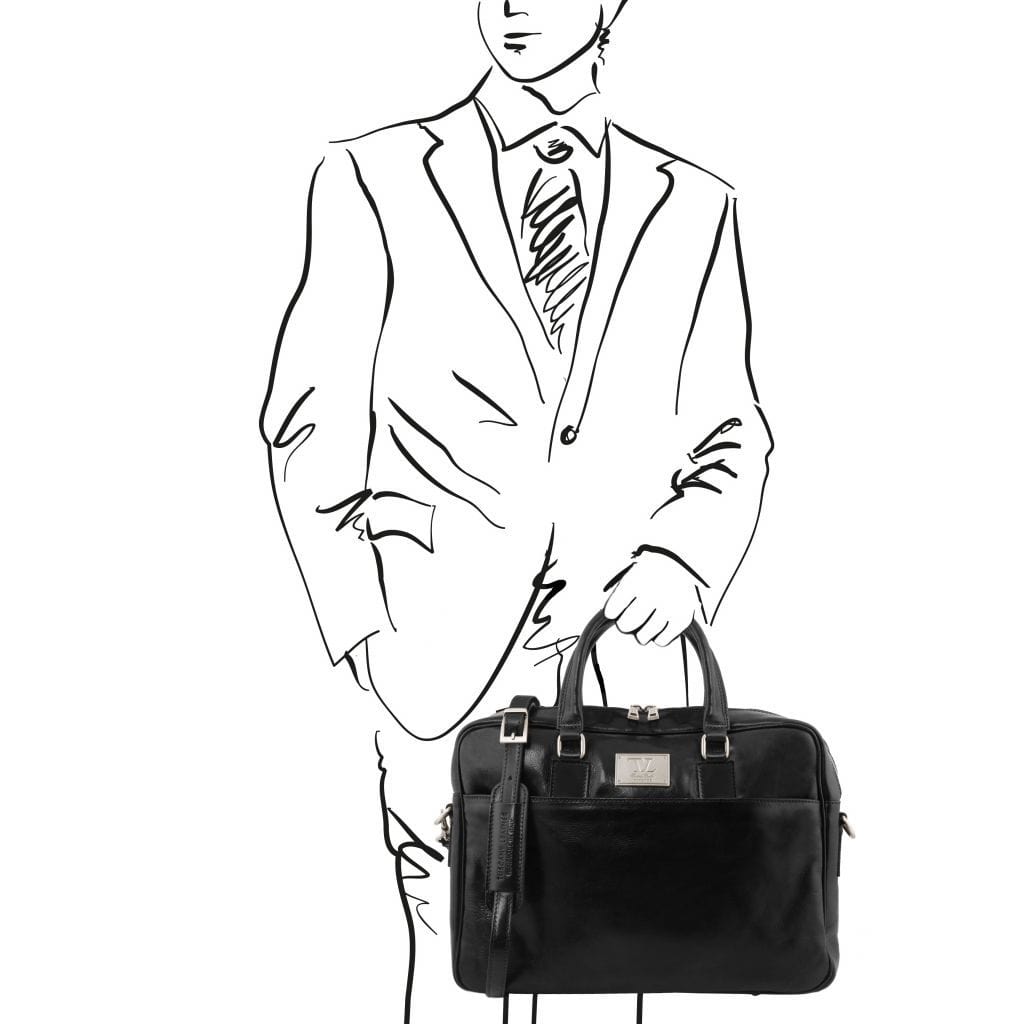 Urbino - Leather laptop briefcase with front pocket | TL141241 - Premium Leather laptop bags - Just €274.50! Shop now at San Rocco Italia