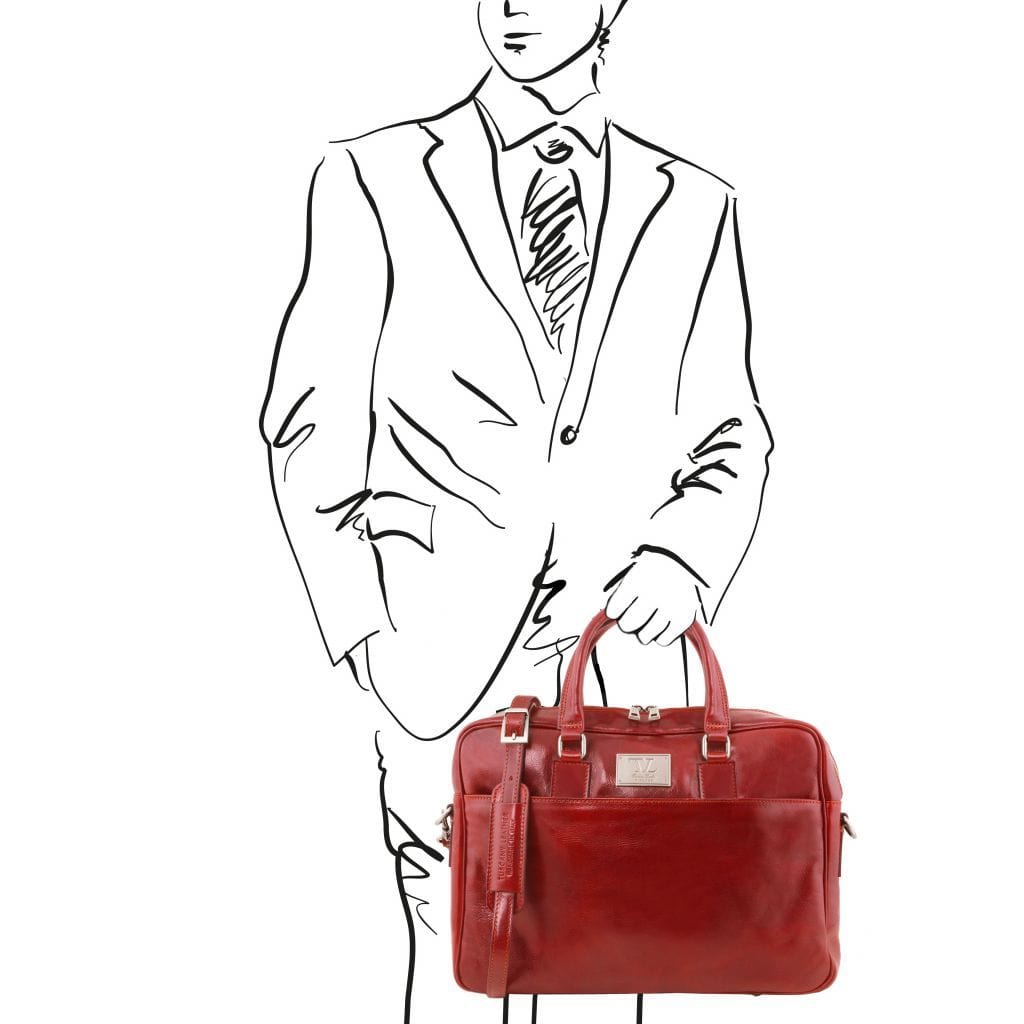 Urbino - Leather laptop briefcase with front pocket | TL141241 - Premium Leather laptop bags - Just €274.50! Shop now at San Rocco Italia