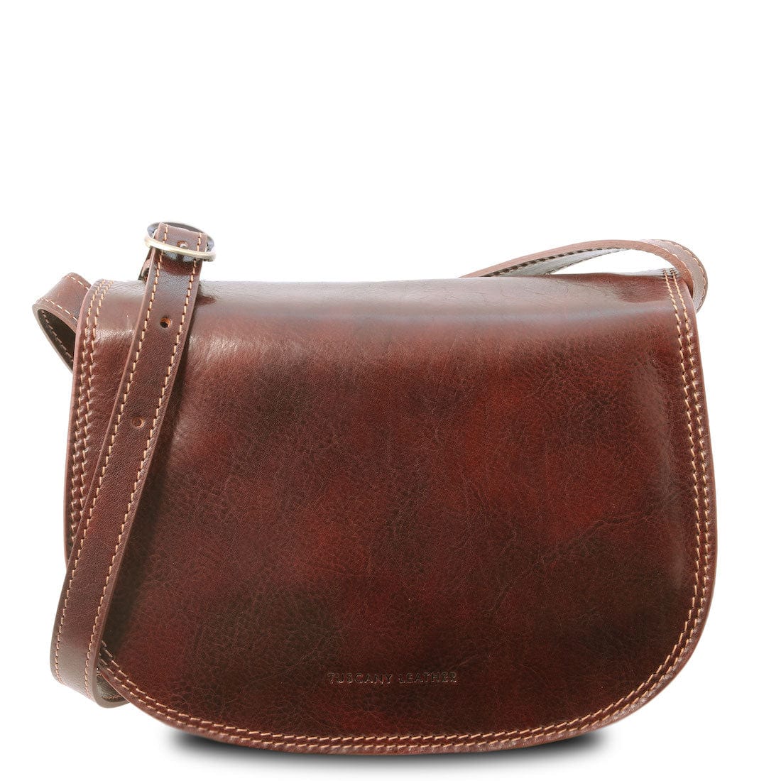 Leather shoulder bags Brown Isabella - Lady leather saddle bag | TL9031 San Rocco Italia