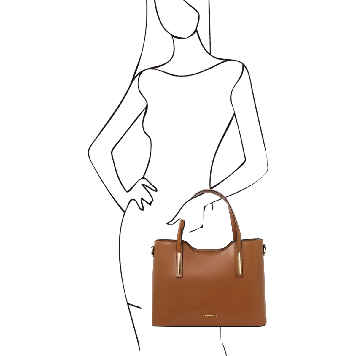 Leder-Schultertaschen Olimpia - Italienische Leder-Tote | TL141412 San Rocco Italia