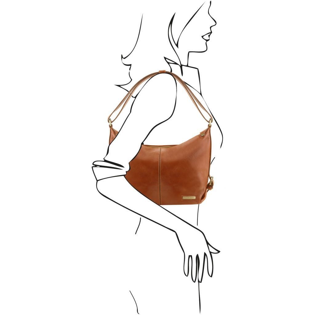 Sabrina - Leather hobo bag | TL141479 - Premium Leather shoulder bags - Just €201.30! Shop now at San Rocco Italia