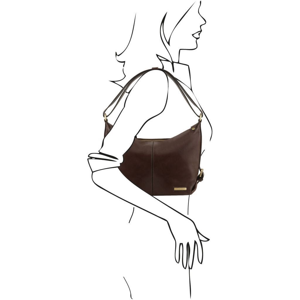 Sabrina - Leather hobo bag | TL141479 - Premium Leather shoulder bags - Just €201.30! Shop now at San Rocco Italia